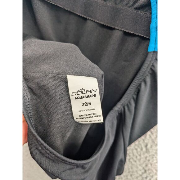 NWT Dolfin Aquashape Womens Moderate Black & Blue One Piece Swimsuit sz 6 - Picture 7 of 11